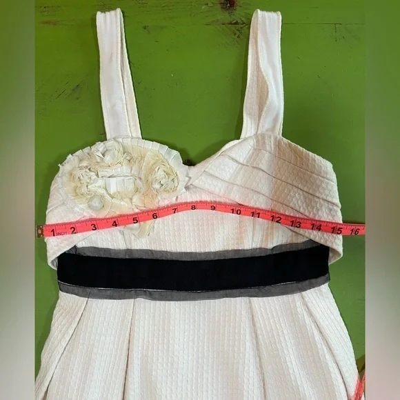 Deletta Corsage midi dress. Creamy white Size Extra Small Sold by Anthropologie - Picture 4 of 9